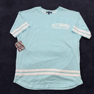 Pittsburgh Pennsylvania Basix Of America Shirt Mens XL Aqua Varsity Tee T-Shirt